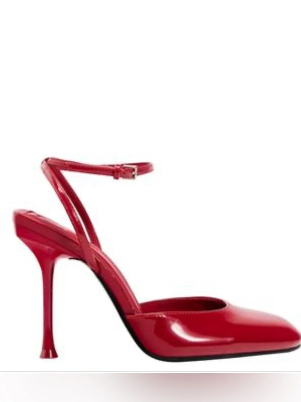 Zara Red Patent Ankle-Strap Pumps